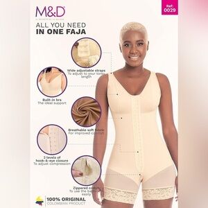 M&D Fajas Colombianas Post Surgery Tummy Tuck Compression Shapewear L
